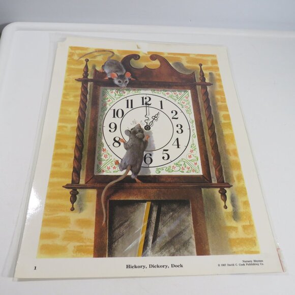 Vintage 1960s Mid Century Art Nursery Rhymes pictures (12) LAMINATED 14” tall - Picture 6 of 17